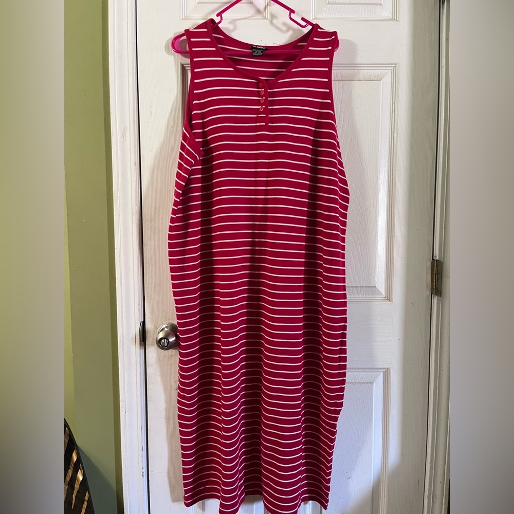 Ladies Red & White summer dress size 18/20